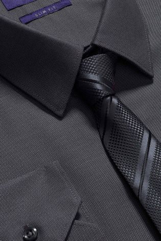 Textured Tonic Regular Fit Shirt And Tie Set